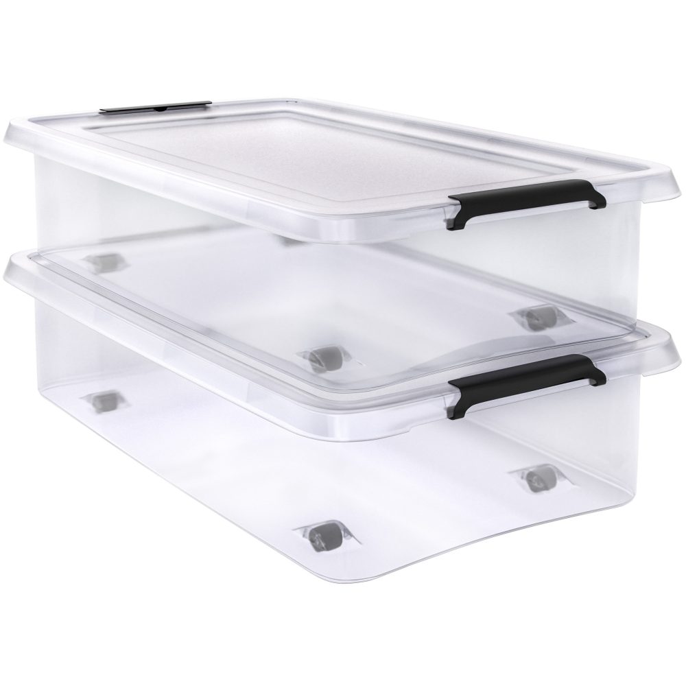 Aufbewahrungsbox 2er-Set Transparent 60x40x17cm 30L stapelbar