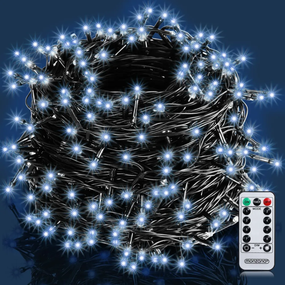 Lichterkette Weihnachten Kaltweiß 20m Fernbedienung