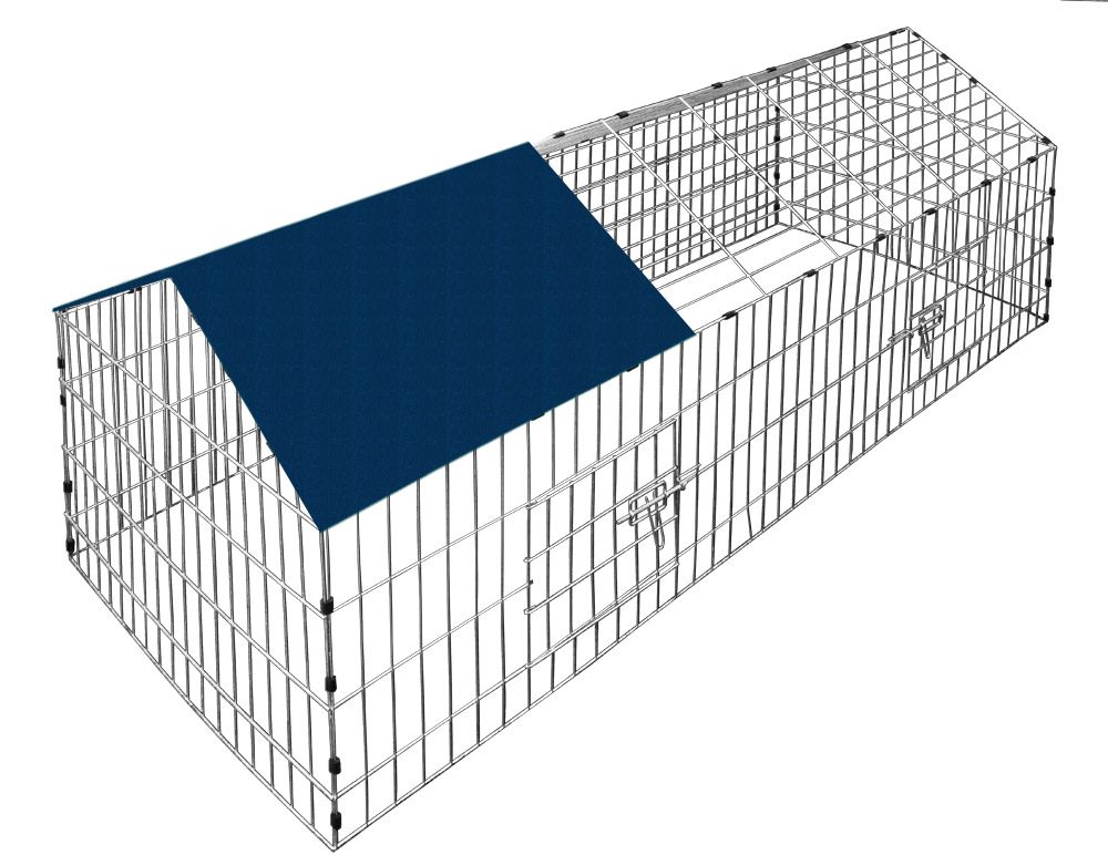 Kaninchen-Freilaufgehege Blau 180x75x75cm Sonnenschutz