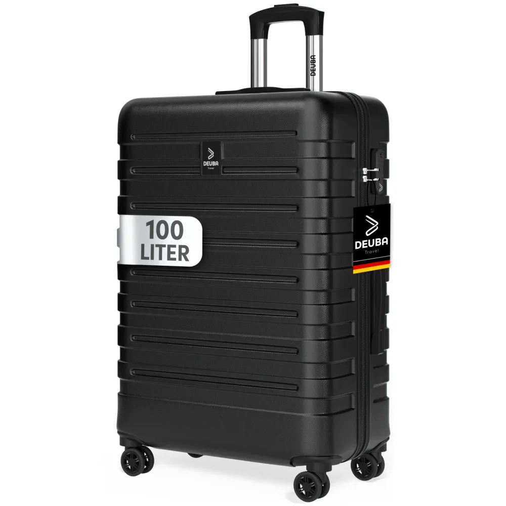 monzana® Hartschalenkoffer New York Schwarz 100L Rollen 360º ABS