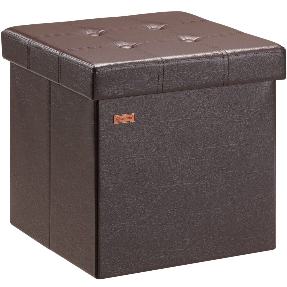 Sitzhocker Braun Kunstleder 38x38x38cm faltbar