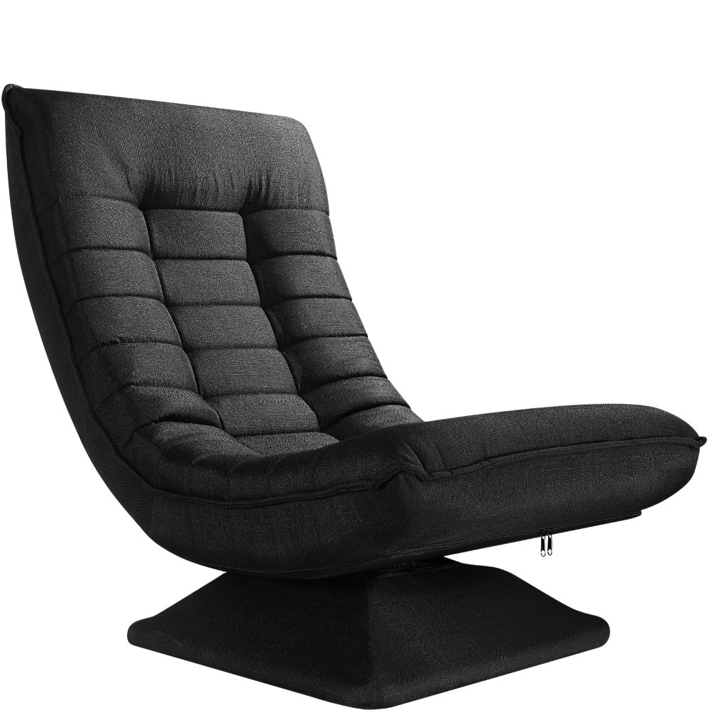 Sessel Aberdeen Schwarz Stoff 5fach verstellbar 360 Grad drehbar klappbar