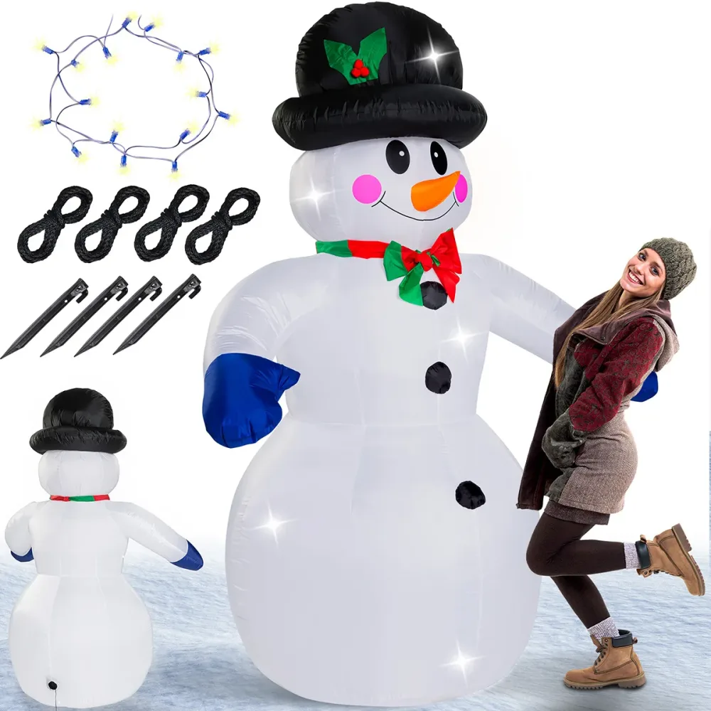 Aufblasbare Weihnachtsdeko Schneemann mit 20 LEDs