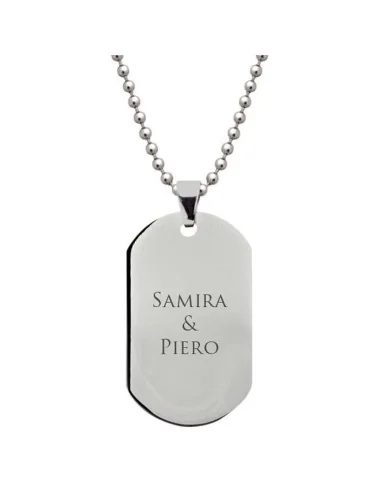 Graviertes Dog-Tag – Edelstahl silberfarben & edel - Halsketten und Anhänger