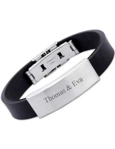 Kautschuk-Edelstahlarmband, matt oder poliert - Armschmuck und Armbänder