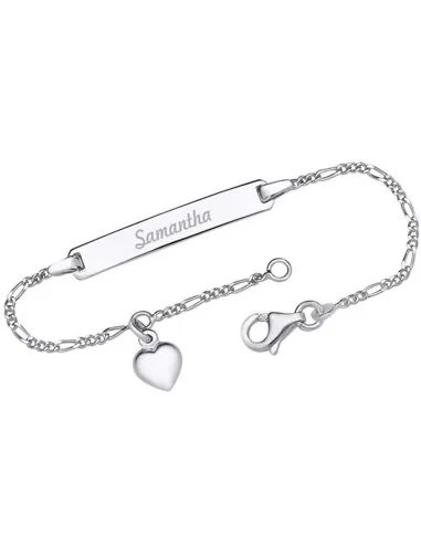 925 Silberarmband mit Herzanhänger und Gravur - Armschmuck und Armbänder