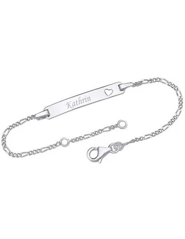 925 Silberarmband mit Herz & Gravur - Armschmuck und Armbänder