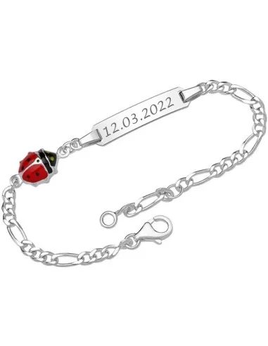 Kinderarmband aus Silber mit Marienkäfer-Motiv - Armschmuck und Armbänder