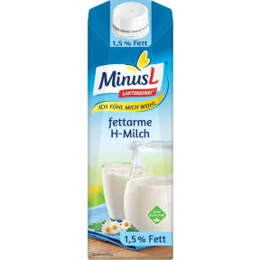 Minus L fettarme haltbare Milch 1,5% laktosefrei 1L
