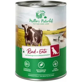 Müller's Naturhof Rind & Ente mit Gartengemüse & Wiesenkräutern 400G