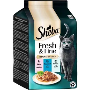 Sheba Fresh & Fine in Sauce Lachs/Thunfisch/Forelle 6ST 300G
