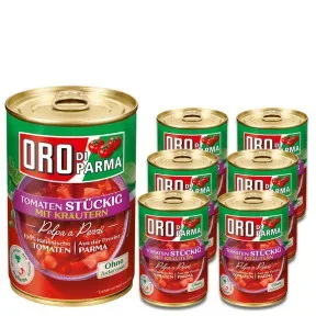 Oro di Parma Tomaten stückig mit Kräutern 6x400G