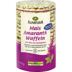 Alnatura Bio Mais Amaranth Waffeln mit Reis & Leinsamen 115G