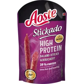 Aoste Stickado High Protein Salami-Sticks geräuchert 60G