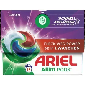 Ariel Colorwaschmittel Flüssig All-in-1 Pods Color 298,5G 15WL