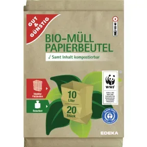 Gut & Günstig Bio-Müll Papierbeutel 10L 20ST