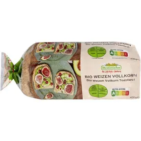 Mestemacher Bio Weizen Vollkorn Toastbrot 400G