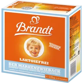 Brandt Der Markenzwieback Laktosefrei 225G