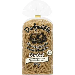 Dorfmühle Oberschwäbische Land-Nudeln Dinkel Spiralen 500G