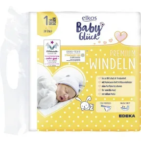 elkos Baby Glück Premium Windeln 1 Newborn 2-5KG 28ST