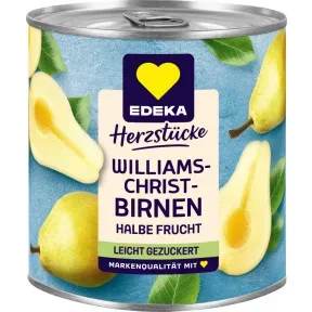 EDEKA Herzstücke Williams Christ Birnen halbe Frucht leicht gezuckert 820G