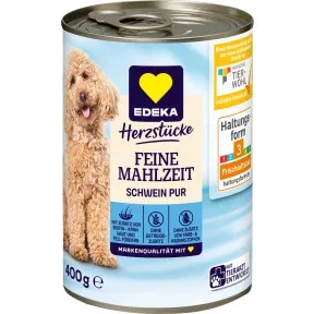 EDEKA Herzstücke Hundefutter Schwein pur 400G