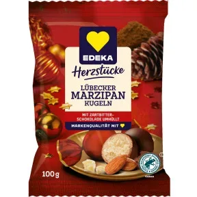 EDEKA Herzstücke Lübecker Edelmarzipan Kugeln 100G