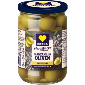 EDEKA Herzstücke Manzanilla Oliven grün entsteint 340G