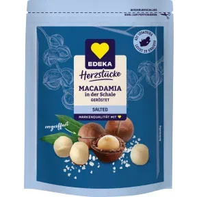 EDEKA Herzstücke Macadamia in der Schale geröstet salted 200G