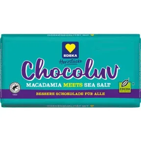 EDEKA Herzstücke Chocoluv Macadamia Meersalz Vollmilch 150g