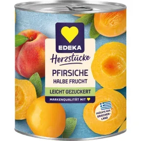EDEKA Herzstücke Pfirsiche halbe Frucht leicht gezuckert 820G