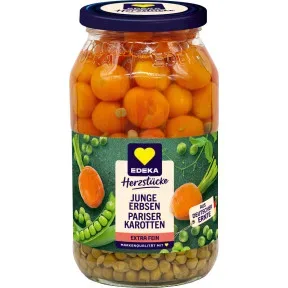 EDEKA Herzstücke Junge Erbsen mit Pariser Karotten extra fein 530G