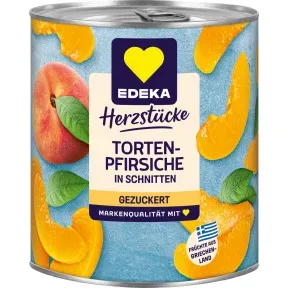 EDEKA Herzstücke Tortenpfirsiche in Schnitten gezuckert 820G