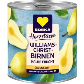 EDEKA Herzstücke Williams Christ Birnen gezuckert halbe Frucht 820 g