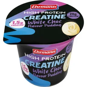 Ehrmann High Protein Creatine Pudding White Choc Flavour 230G
