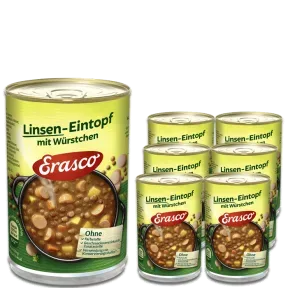 Erasco Linsen-Eintopf mit Würstchen 1 Portion 6x400G