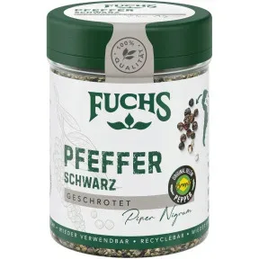 Fuchs Pfeffer schwarz geschrotet 60G - Abverkauf