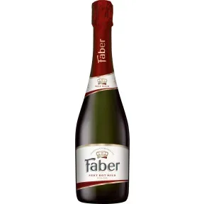 Faber Sekt rot mild 0,75L -  Etikett verschmutzt/beschädigt