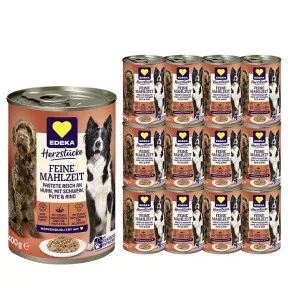 EDEKA Feine Mahlzeit Hund Reich an Huhn mit Schwein, Pute & Rind 12x400G