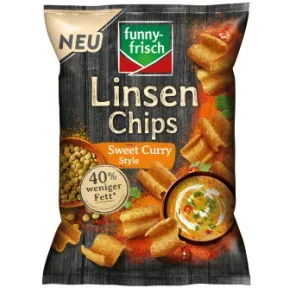 Funny-Frisch Linsen Chips Curry Style 90G