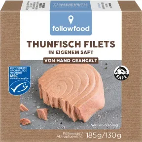 Followfood Thunfisch Filets in eigenem Saft 185G