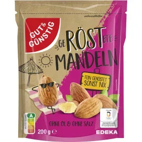 Gut & Günstig Mandeln geröstet ohne Öl und ohne Salz 200G