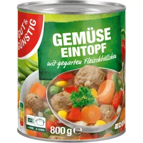 Gut & Günstig Gemüsetopf mit Fleischbällchen 800G