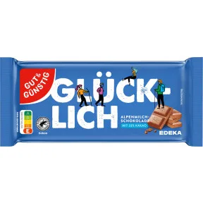 Gut & Günstig Glücklich Alpenvollmilchschokolade 100G