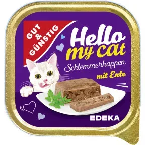 Gut & Günstig Hello My Cat Schlemmerhappen mit Ente 100G