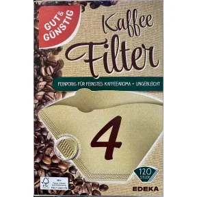 Gut & Günstig Kaffeefilter LFT FSC braun Gr.4 120ST