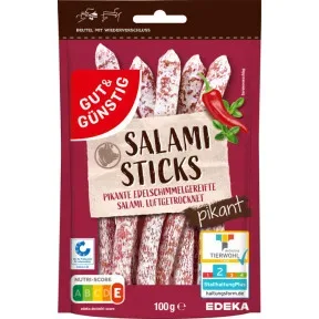 Gut & Günstig Salami Sticks Paprika 100G