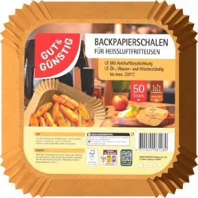GUT&GÜNSTIG Backpapierschale für Heißluftfritteuse 16x16cm 50ST