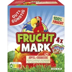 Gut & Günstig Fruchtmark Apfel-Erdbeere 4ST 400G