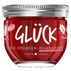 Glück Fruchtaufstrich Erdbeer-Rhabarber 230G
